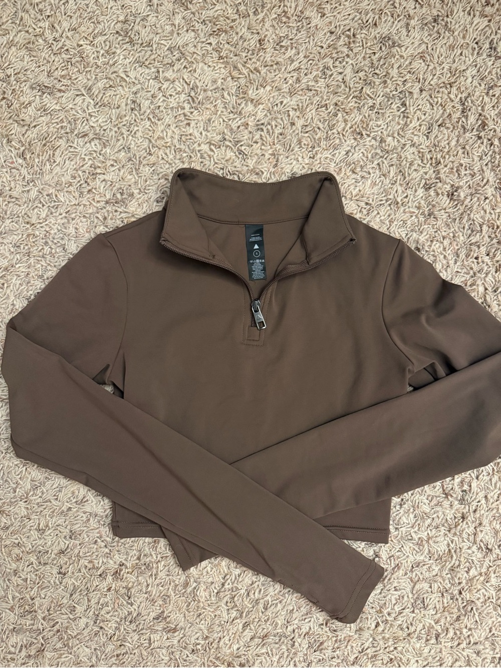 VITALITY Brown Half-Zip Pullover Sweater